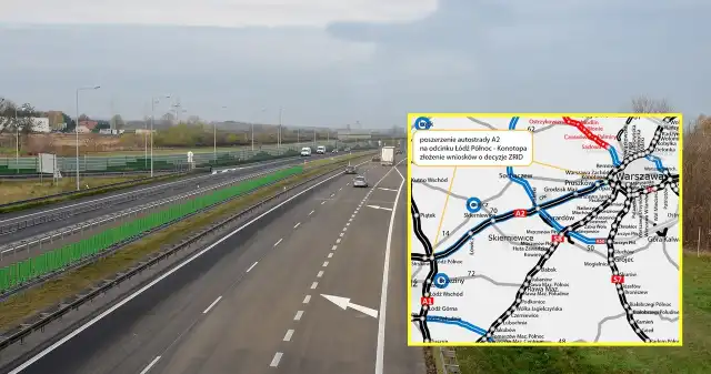 Generalna, Dyrekcja, Dróg, Krajowych, Autostrad, poinformowała, złożeniu, wniosków, dotyczących, realizacji, nowej, inwestycji,  Ważna zmiana na A2 z Łodzi do Warszawy. Kierowcy czekali na nią od dawna