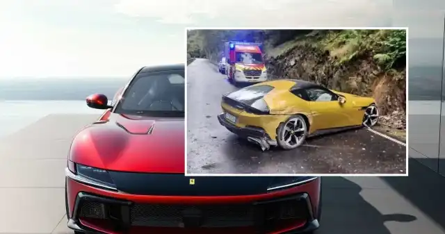 Ferrari 12Cilindri rozbite w czasie jazd testowych. Dziennikarz nie zapanował nad autem? Ferrari 12Cilindri rozbite w czasie jazd testowych. Dziennikarz nie zapanował nad autem?